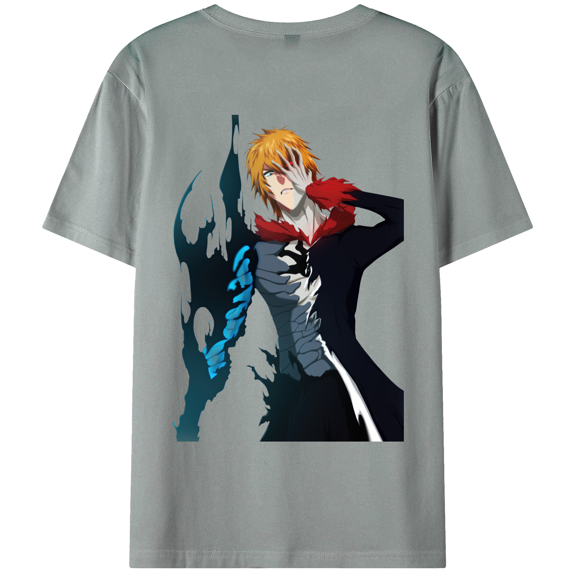 （画像用） ブリーチ 黒崎一護（くろさき いちご）BLEACH Kurosaki Ichigo 綿100％ メンズ半袖Tシャツ（バックプリント） 通気性